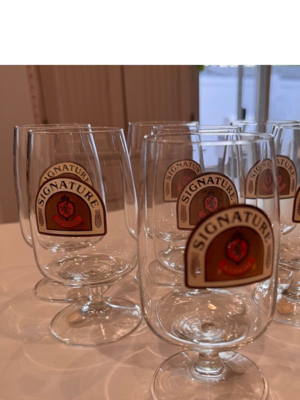Stroh Signature Pedestal Beer Glass Rastal Germany Lot of 7 Breweriana Vtg NOS
